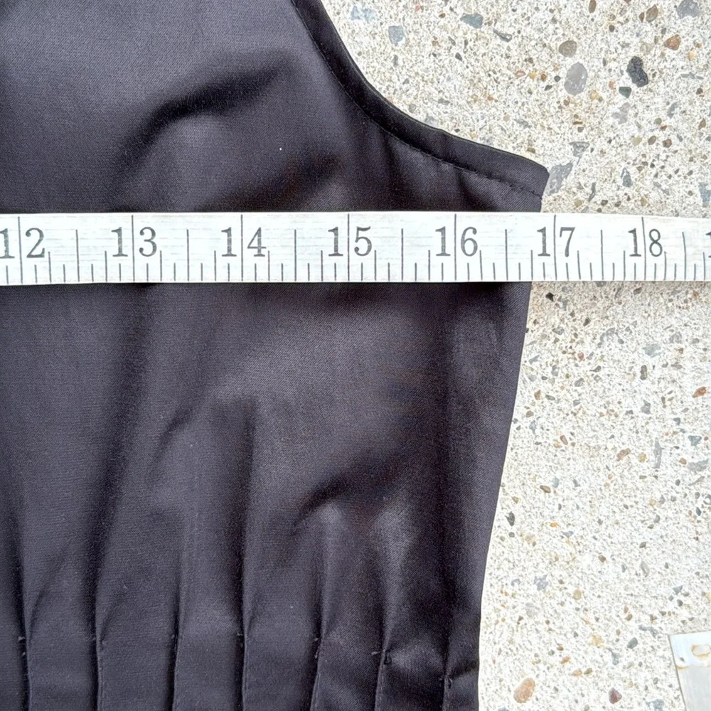 Theory Brynne “New Tuxedo” Black Satin Sleeveless Shift Dress Size 6 - Picture 10 of 15